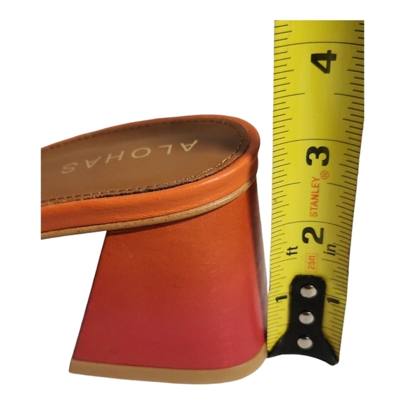 Alohas Brushed Degradé in Pomelo Orange Leather Sandals EU 39 - Picture 8 of 15